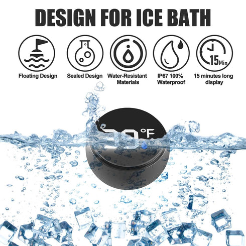 Palksky Ice Bath Thermometer, Waterproof Floating Water Thermometer for Ice Bath, Pool Thermometer, Cold Plunge Ice Bath Thermometer Accessories, ...